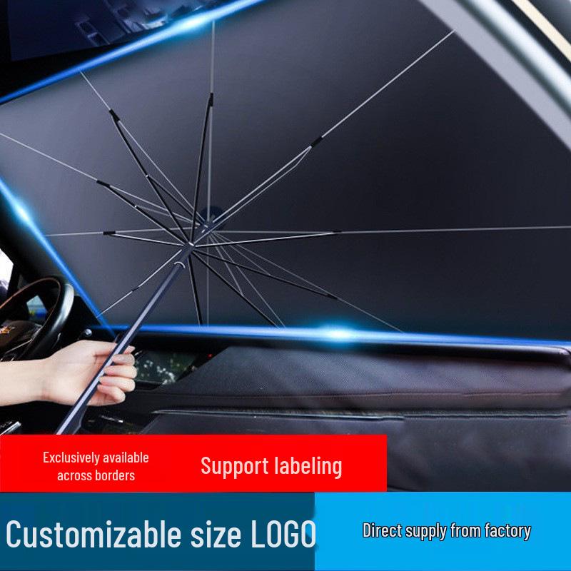 Foldable Car Sunshade Umbrella for Front Windshield - Heat Insulation & Sun Protection