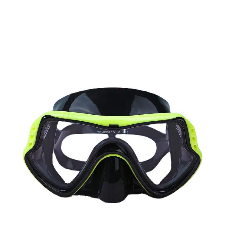 Diving goggles large frame silicone mask breathing tube set