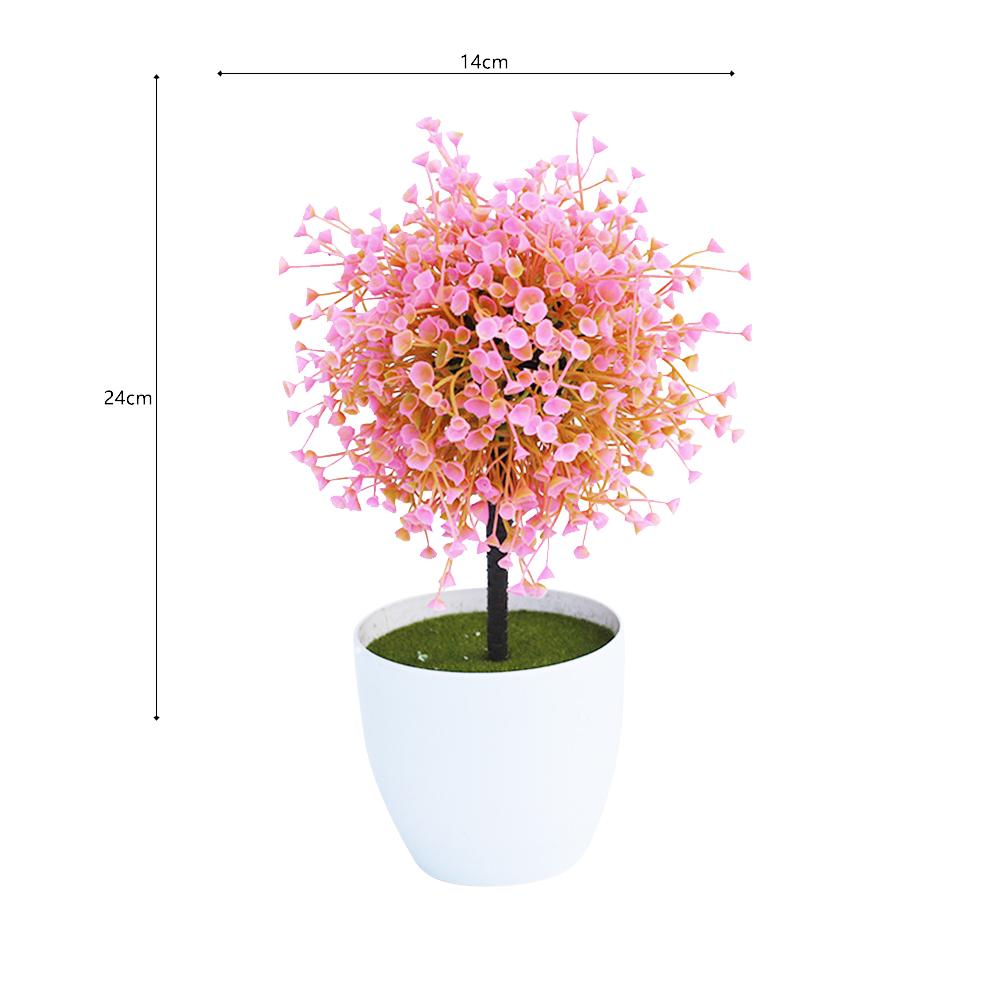 Colorful Simulation Bonsai Ornaments Light-weight Realistic Artifical Fake Plant Flower Potted For Indoor Outdoor Decoration