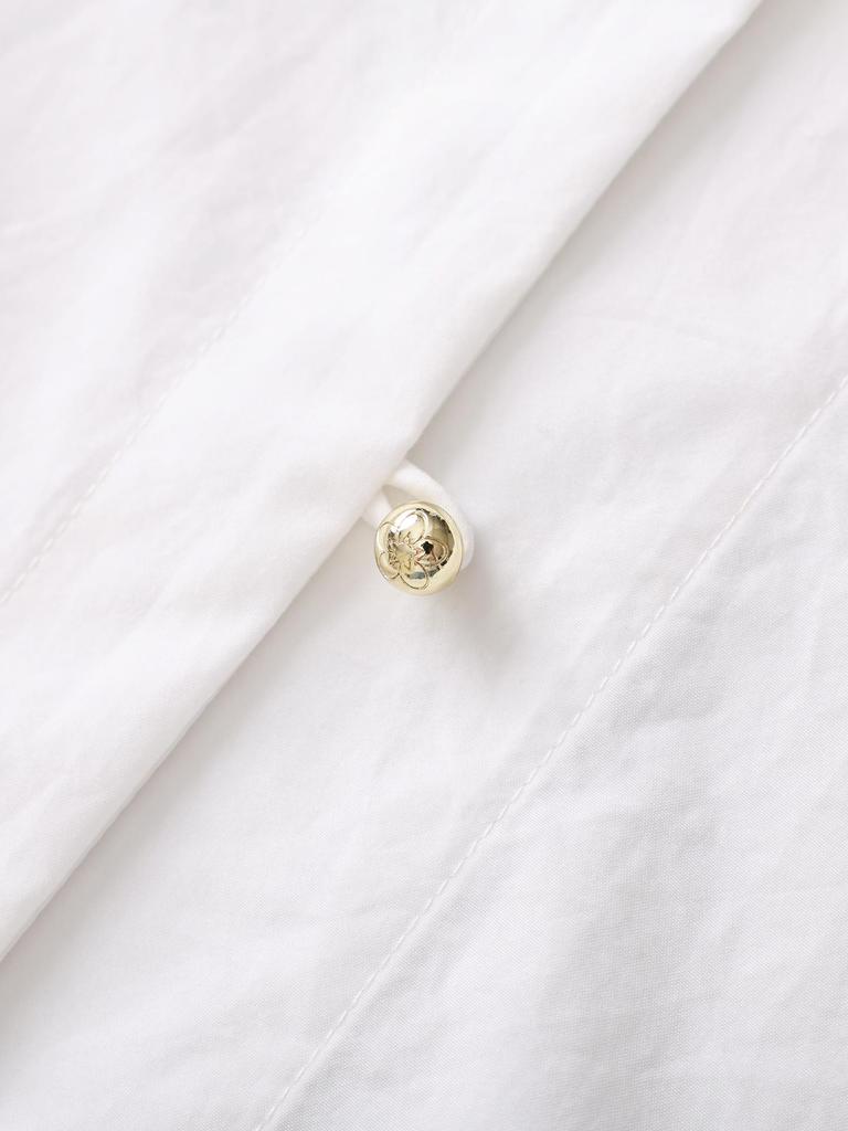 Anti-Wrinkle French Style Lace-Embroidered White Cotton Shirt