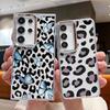 Чехол с леопардовым принтом для Samsung S26 S25 Ultra S24 Plus S23 S22 S21 FE A54 A55 A16 A36 A56 A17 A37 A57 5G Покрытие Линзы Прозрачный Мягкий Чехол