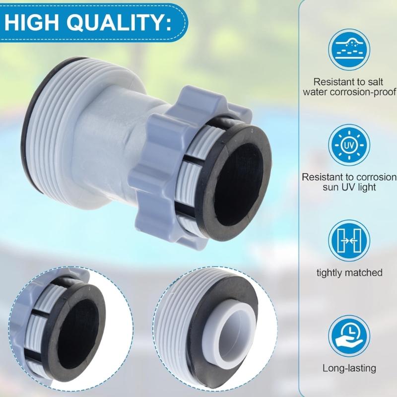 Up Ground Swimming Pool Hose Conversion Adapters Connects 1.5 Inch Hoses To 1.25 Inch Fittings Suitable For Filter Pumps