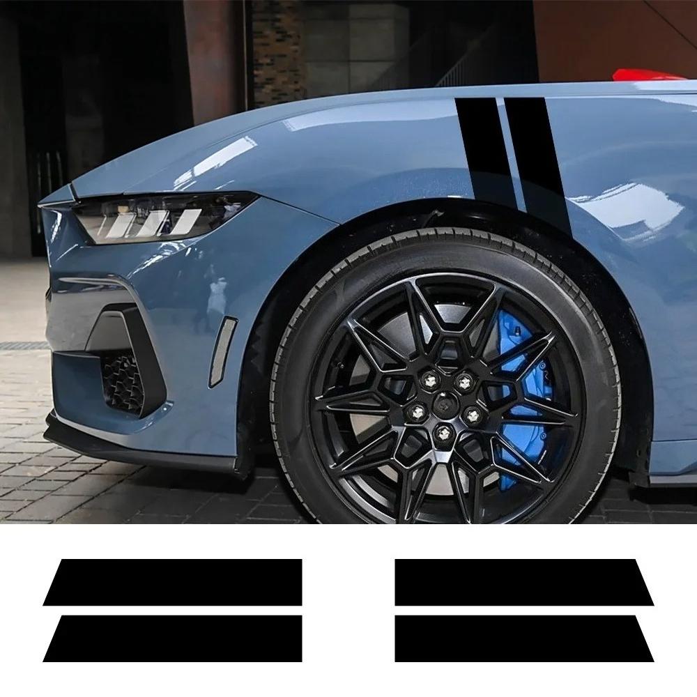 4PCS Car Side Wheel Eyebrow Fender Stripe Stickers Vinyl Decals For Ford Mustang GT S550 Car Body Decoration Decals Accessories