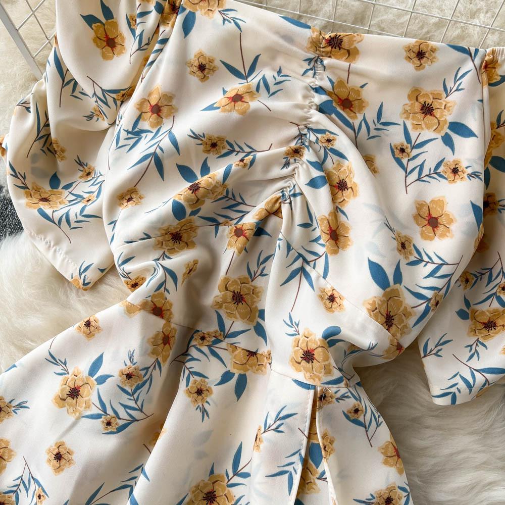 Floral Print Maxi Dress Summer Women Off Shoulders Short Sleeve Party Club Robe Femme Long Dresses Holiday