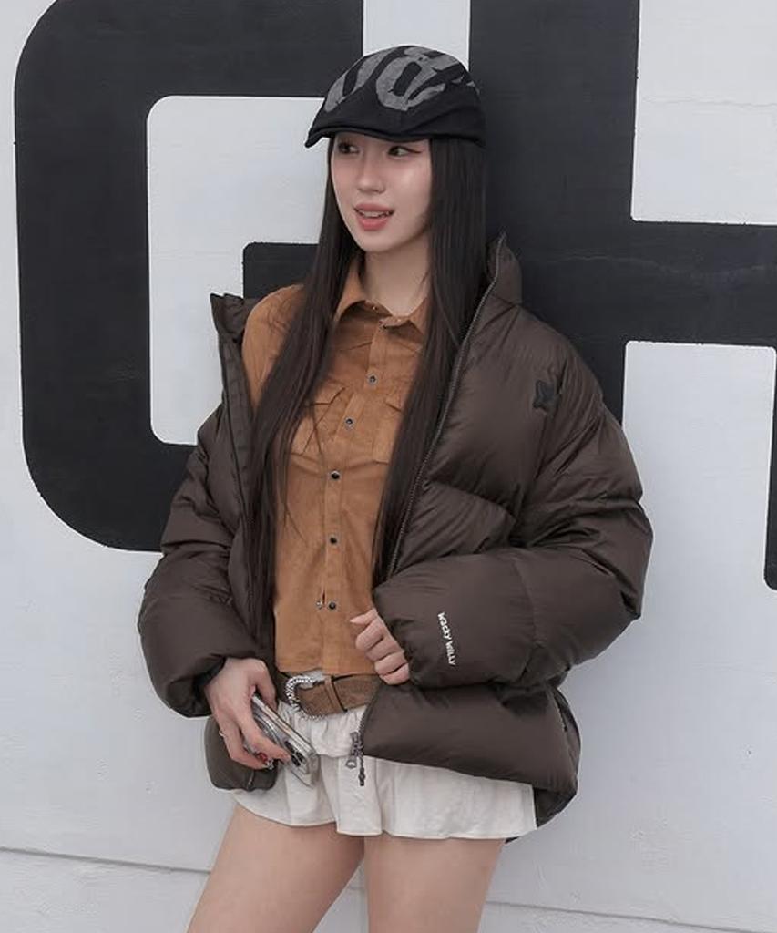 Wacky Willy Ducky Down Short Puffer Brown