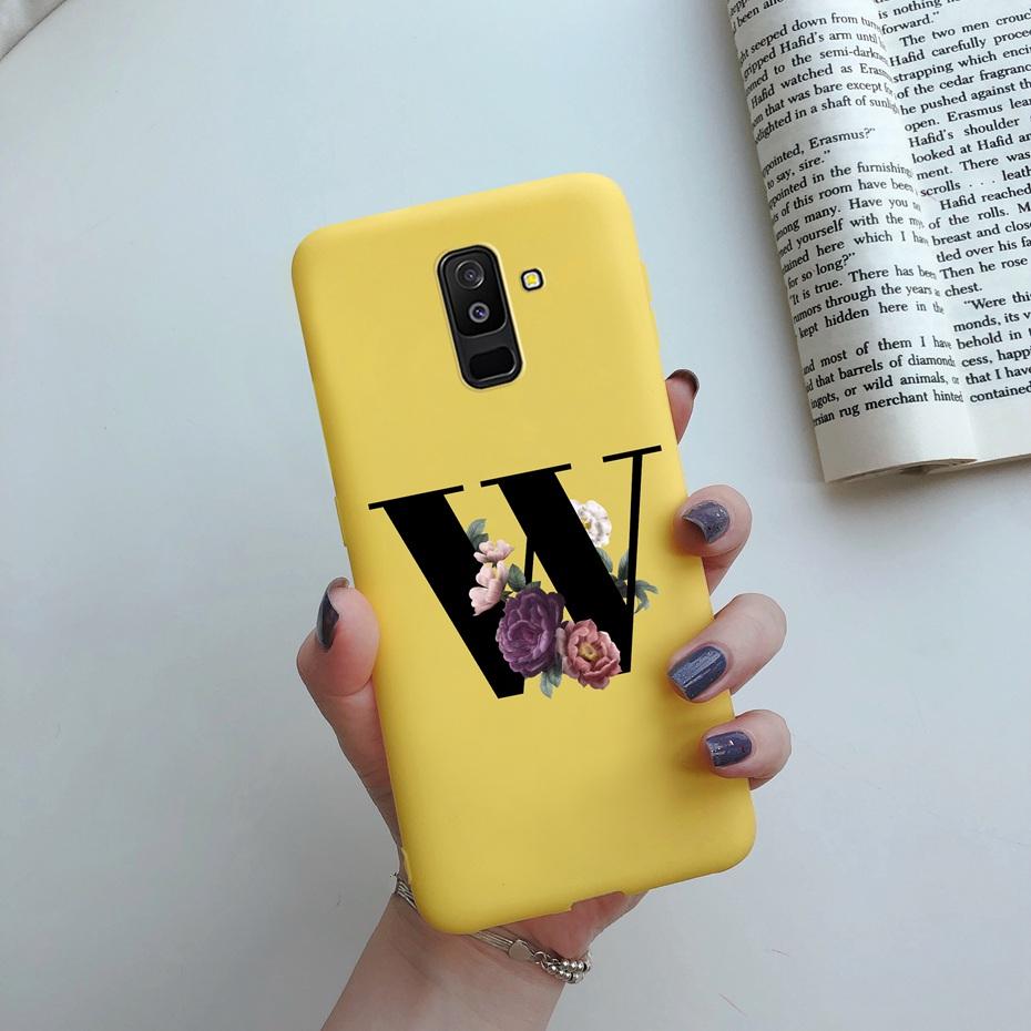 for Samsung Galaxy A6 2018 phone case A600 A600F for Samsung A6 a 6 plus 2018 A605 A605F A6plus case Beautiful 26 Letters cover