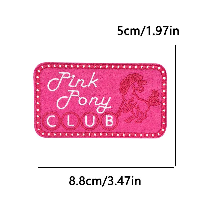 10pcs /Lots Pink Horse Heart Patch Pattern Letter Slogan Embroidered Patches Jackets Hats Backpack Sew Badges Iron On Patches Diy 