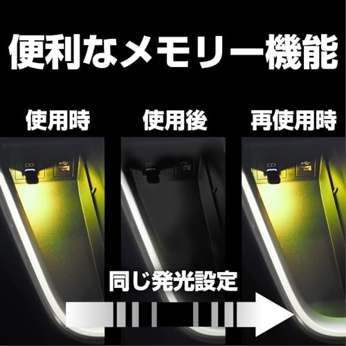 SEIWA Car Interior LED Illumination USB-C Mini Touch Light IMP234 USB Type-C 10 Color Switching Function with Dimming Function 7 Illumination Pat
