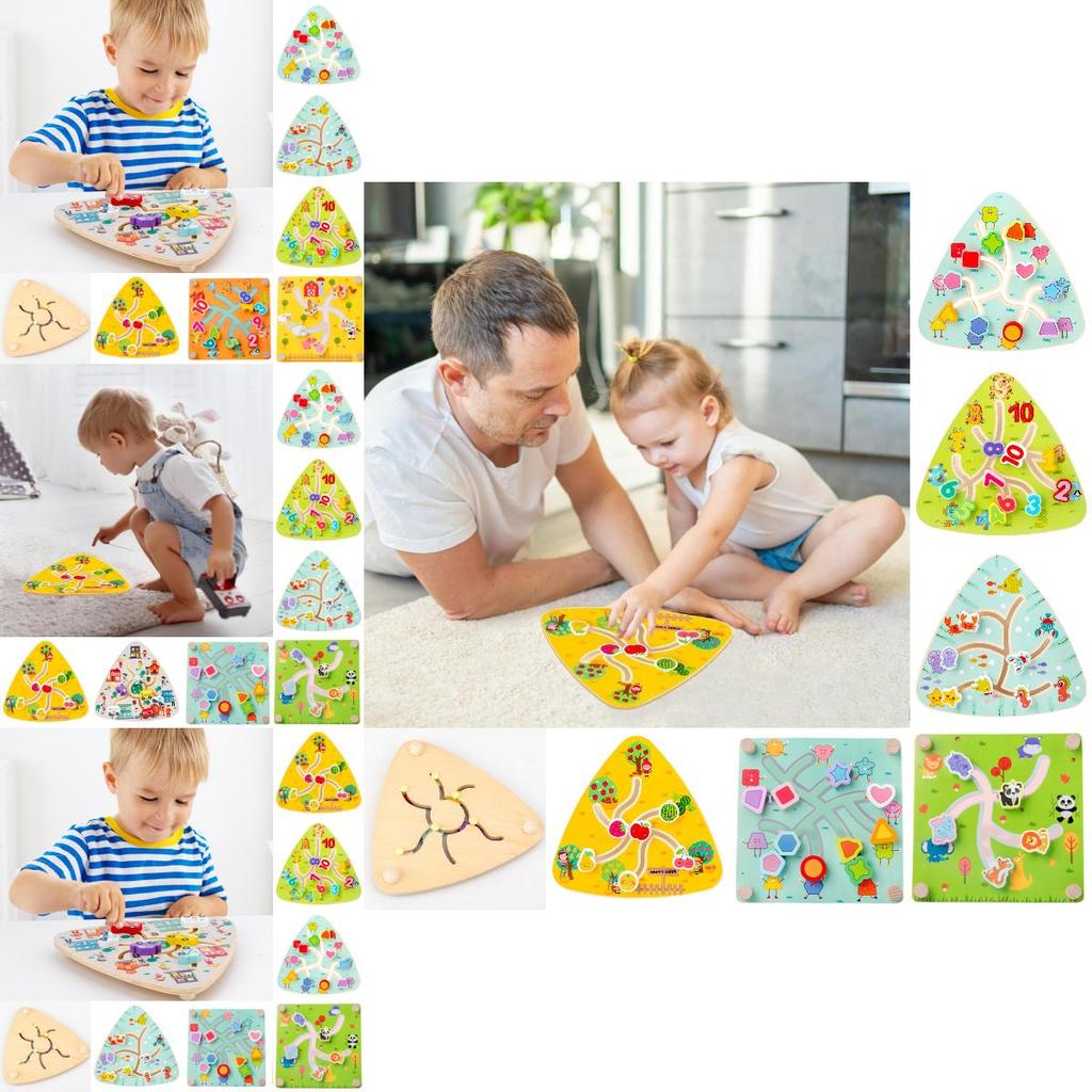 Children's Wooden Track Maze Toy For Brain Training And Logic Thinking Ages 1-3