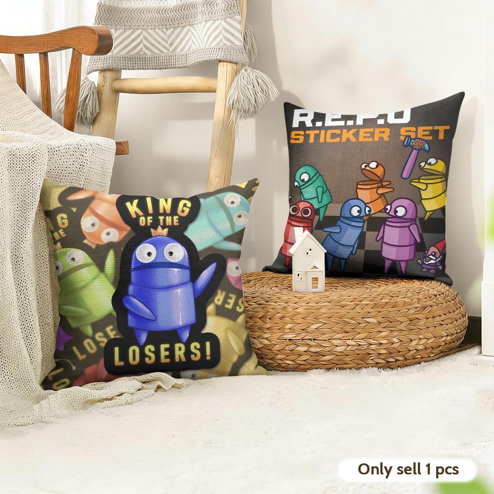 Horrible Games RREPOS Cushion Cover Natural Linen Organic Fabric DoubleSided Printing Couch Pillow Covers Home Decor