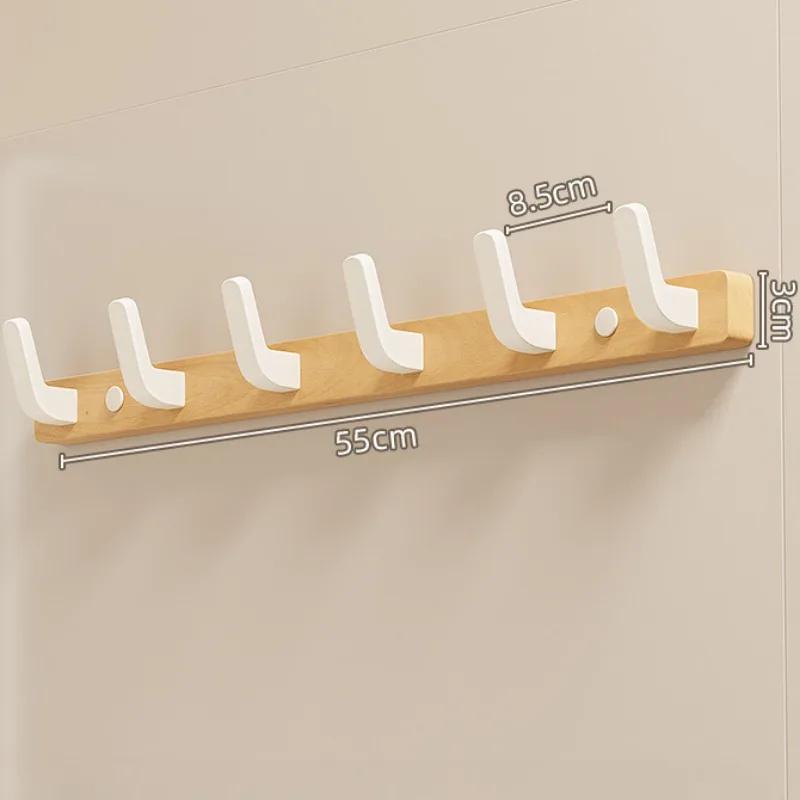Solid Wood Wall Clothes Hanger Entrance Living Room Bedroom Cloakroom Wall Clothes Hanger Clothing Storage Organizer Home Decor