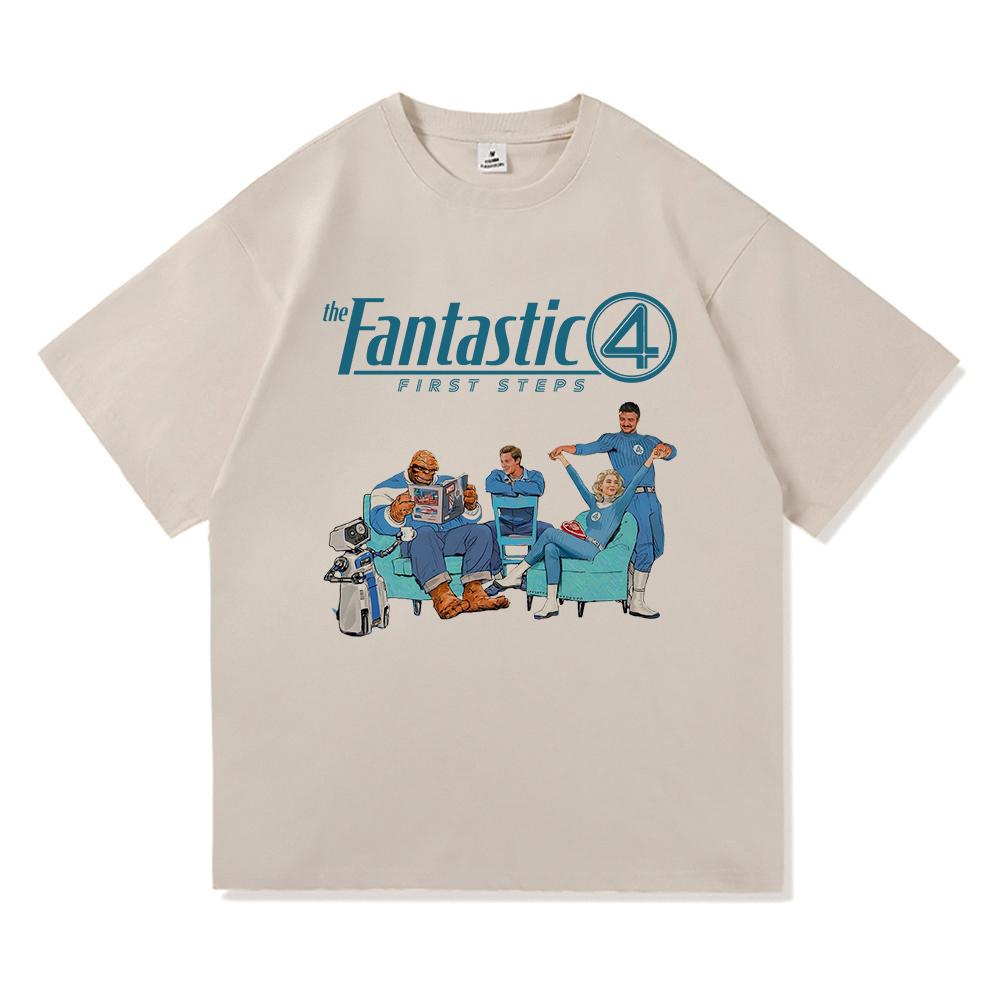 The Fantastic Four First Steps T Shirt 2025 Movie Women Clothing Harajuku Unisex High Quality Cotton Tops Gifts Graphic Tshirts