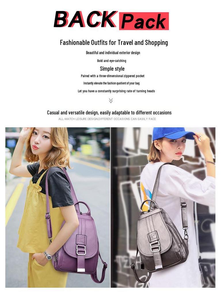 Stilvolle Damen Koreanischer Minimalistischer Brustbeutel - Weiches Leder, Großes Fassungsvermögen Lässiger Damenrucksack