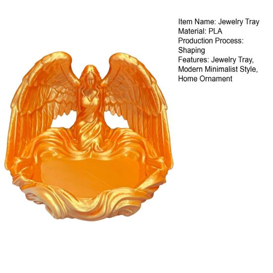 Jewelry Tray Angel Wings Decorative Storage Tray Multi-Purpose Perfume Storage Tray for Rings Earrings Bracelets Keys Crystal Balls