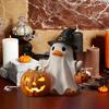 Halloween Witch Ghost Figurine with Candy Corn Pumpkin Decor Ghost Duck Halloween Resin Statue Halloween Decor