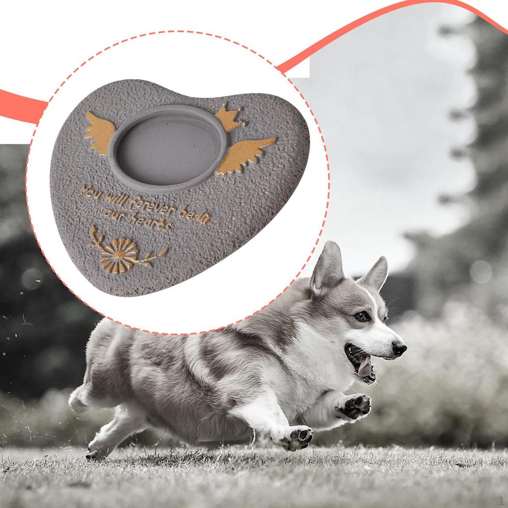 Cat Dog Memorial Stone Gravestone Cement Cemetery Sign Accessories for Shelf Decor Weather Resistant