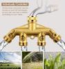 4Way Heavy Duty Brass Garden Hose Splitter Coupling Adapter Efficient Water Control Irrigation Watering Tap Tool Accessories