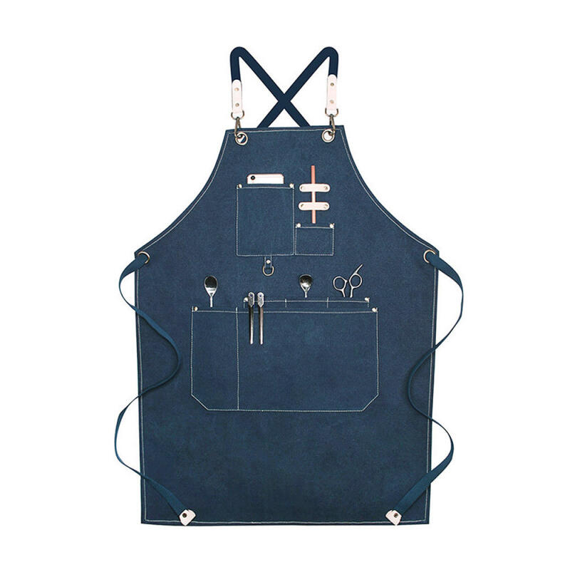 Rachel Canvas Apron (Blue)