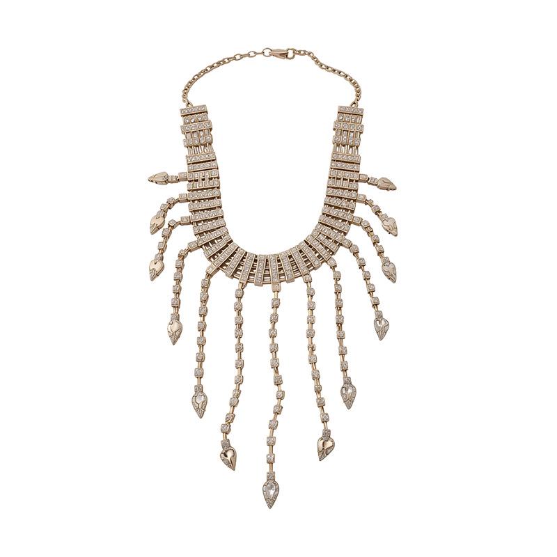 Elegant Rhinestone Water Drop Tassel Necklace: Luxurious, Fashionable, High-Grade Clavicle Accessory