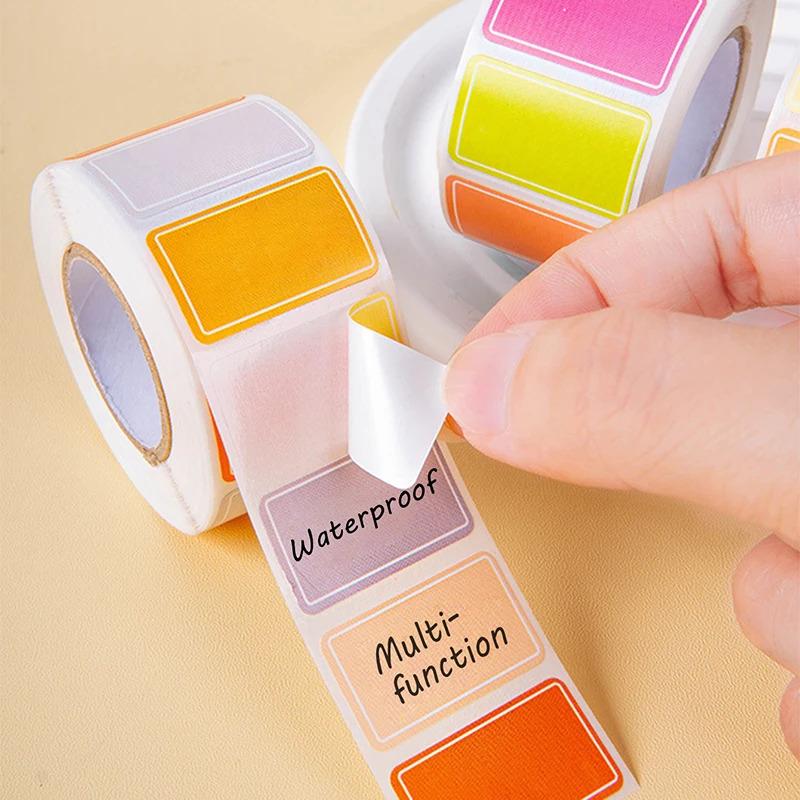 Color Label Sticker Self-Adhesive Label Sticker Waterproof Self-Adhesive Logo Handwritten Name Name Sticky Note Index Stickers