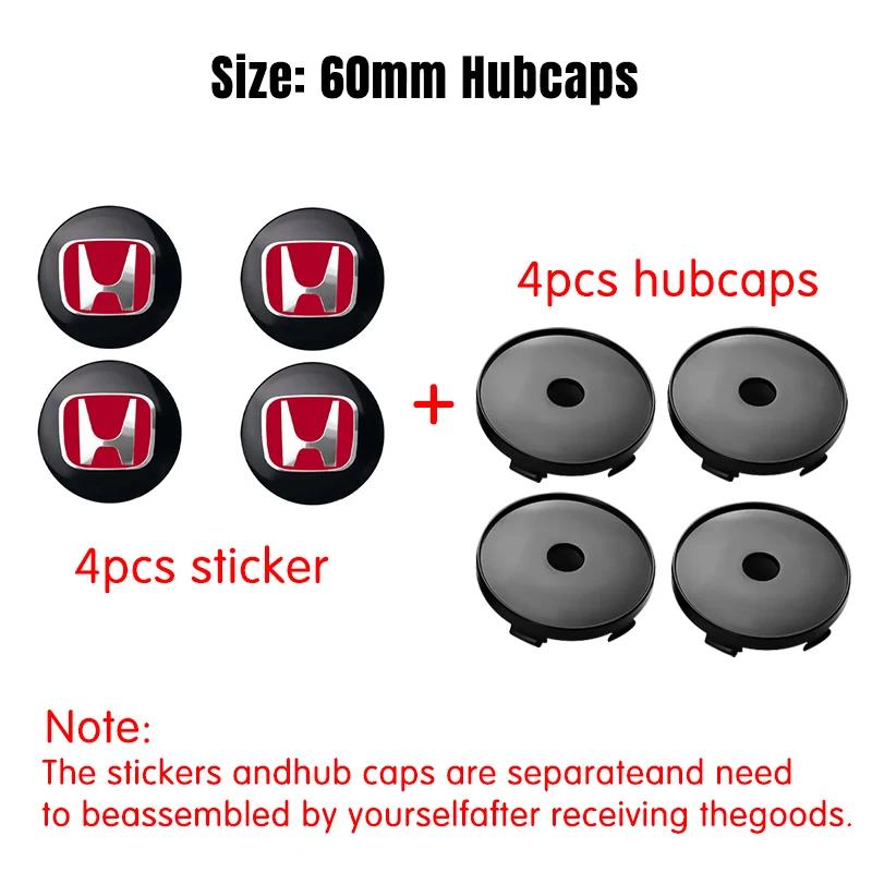 4pcs 56/60mm Car Wheel Center Cover Hub Caps Badge Auto Accessorie For Honda Mugen INSPIRE VTEC DOHC Modulo Vezel CITY CIVIC RR