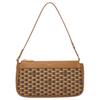Monogram Print Color Block Design Leather Shoulder Bag Small Women Shoulder Bag Brown 6309585