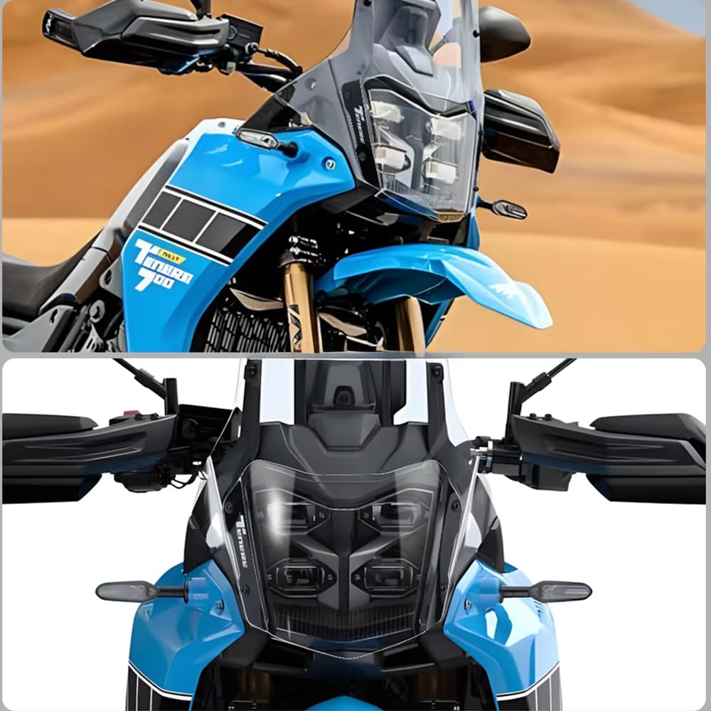 For Tenere 700 Tenere 700 2025 Transparent Smoke Headlight Protector Headlight Guard (Transparent)