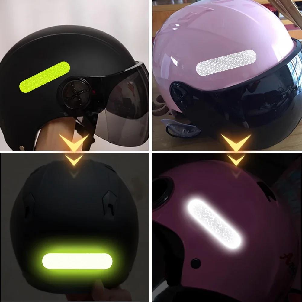 10Pcs Strong Reflective Stickers Car Reflector for Motorcycle Helmets Bikes Scooter Night Riding/Walking Reflective Warning Tape