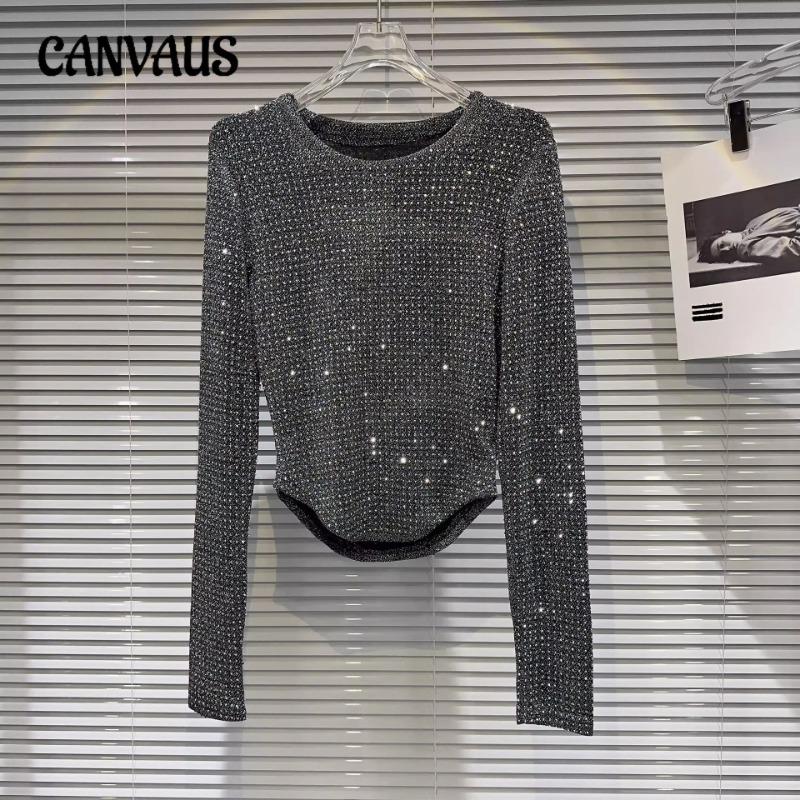 Lesklá hodvábna jarná a jesenná dámska blúzka s dlhým rukávom Tide Plus Size Drill