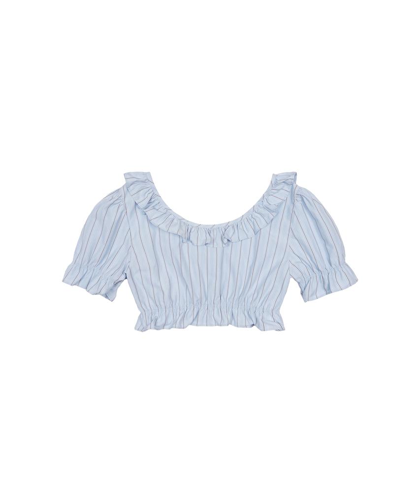 LARTIGENT L17 Puffy Crop Bluse(Himmelblau)