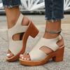 Fashion Women's Snake Print Chunky Heeled Sandals Summer Buckle Strap Gladiator Shoes Woman High Heel Platform Sandals for Women 2025