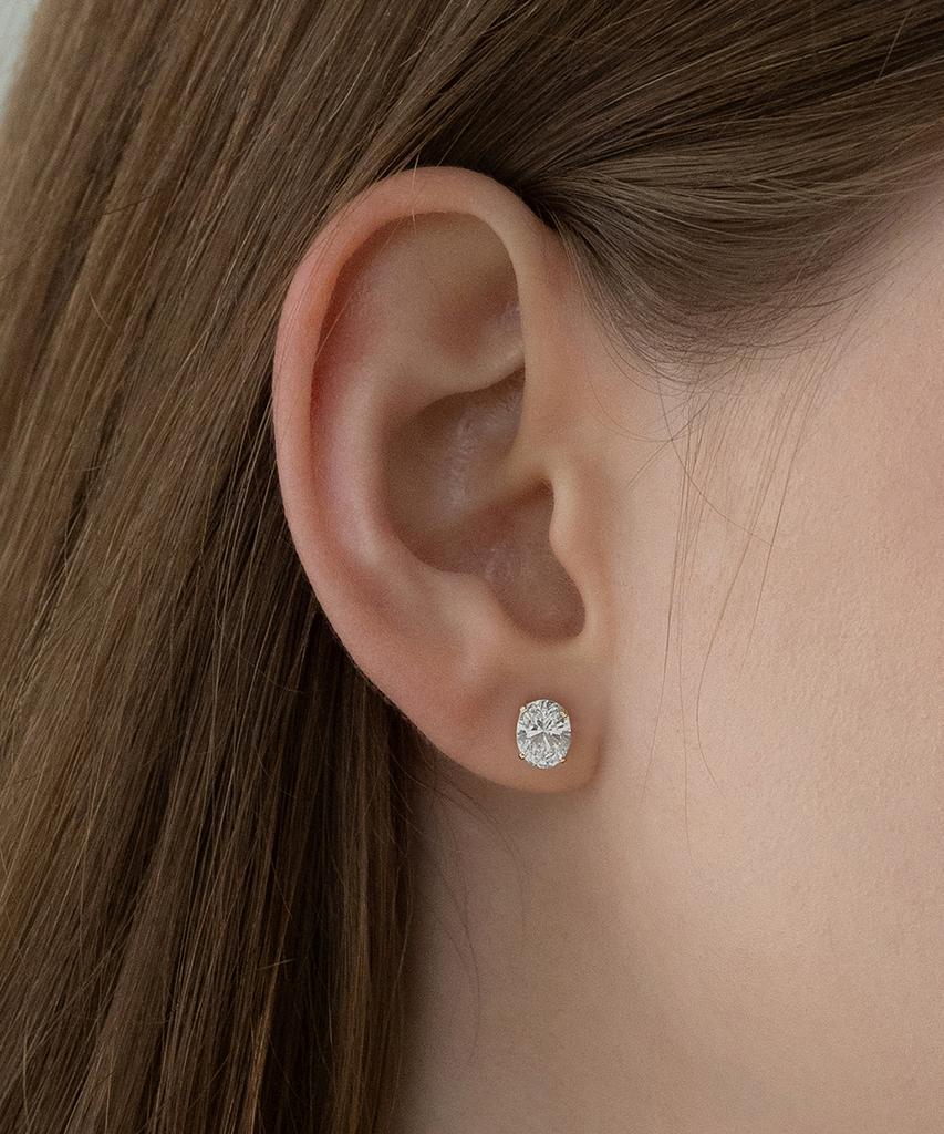 Mcel 14K Bayoval Cubic Earrings