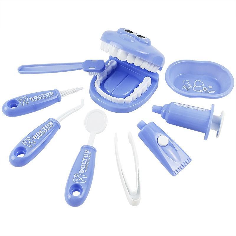 9-Piece Suit Kids Simulation Dentist Toys Sets Nice Gift for Children Interactive Dentist Role Play Pretend Toys Set