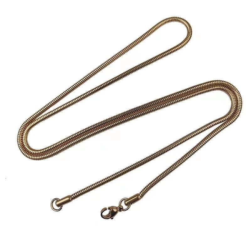 Round Snake Chain Hip-Hop Stainless Steel Necklace Snake Bone Chain Simple And Versatile Personality