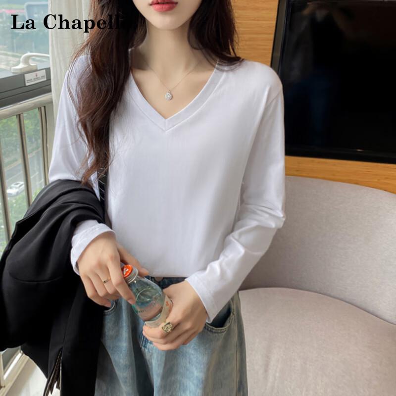 La Chapelle Women s 2025 Loose V-Neck Long Sleeve T-Shirt 2XL