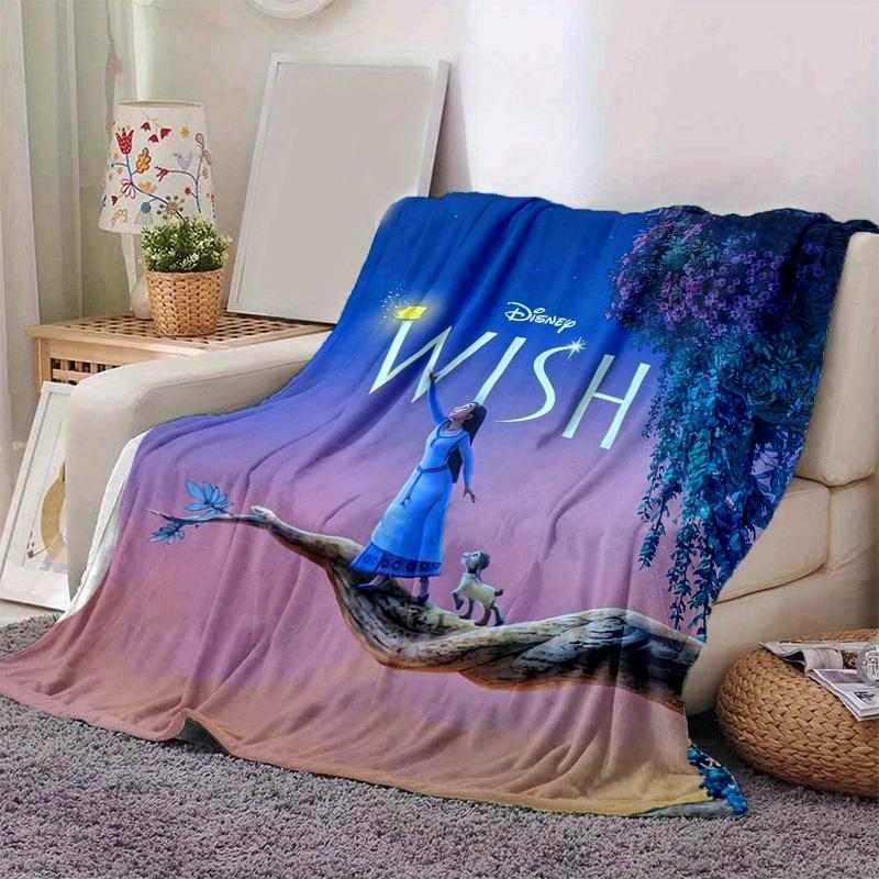 1 pièce, Impression d'affiche du film Disney Wish Décoration d'intérieur, Couverture jetée pour canapé, lit, voyage, camping