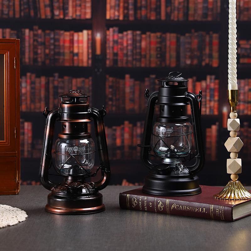 Retro Iron Oil Lamp for Camping, Lantern & Indoor Decor