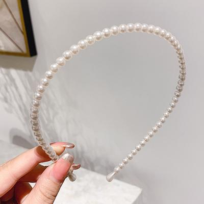 Modischer Haarreif für Damen Handgefertigt Rutschfest Perlenimitat Haarband Accessoire für Hochzeit