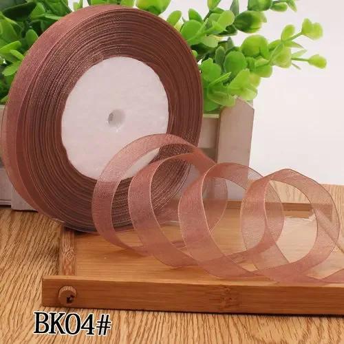 12 mm(45 Meter/Rolle) Organzaband Geschenkband Weihnachtsfeier Haus DIY Geschenkverpackung Hochzeitsdekoration Bänder DIY Chiffonbänder
