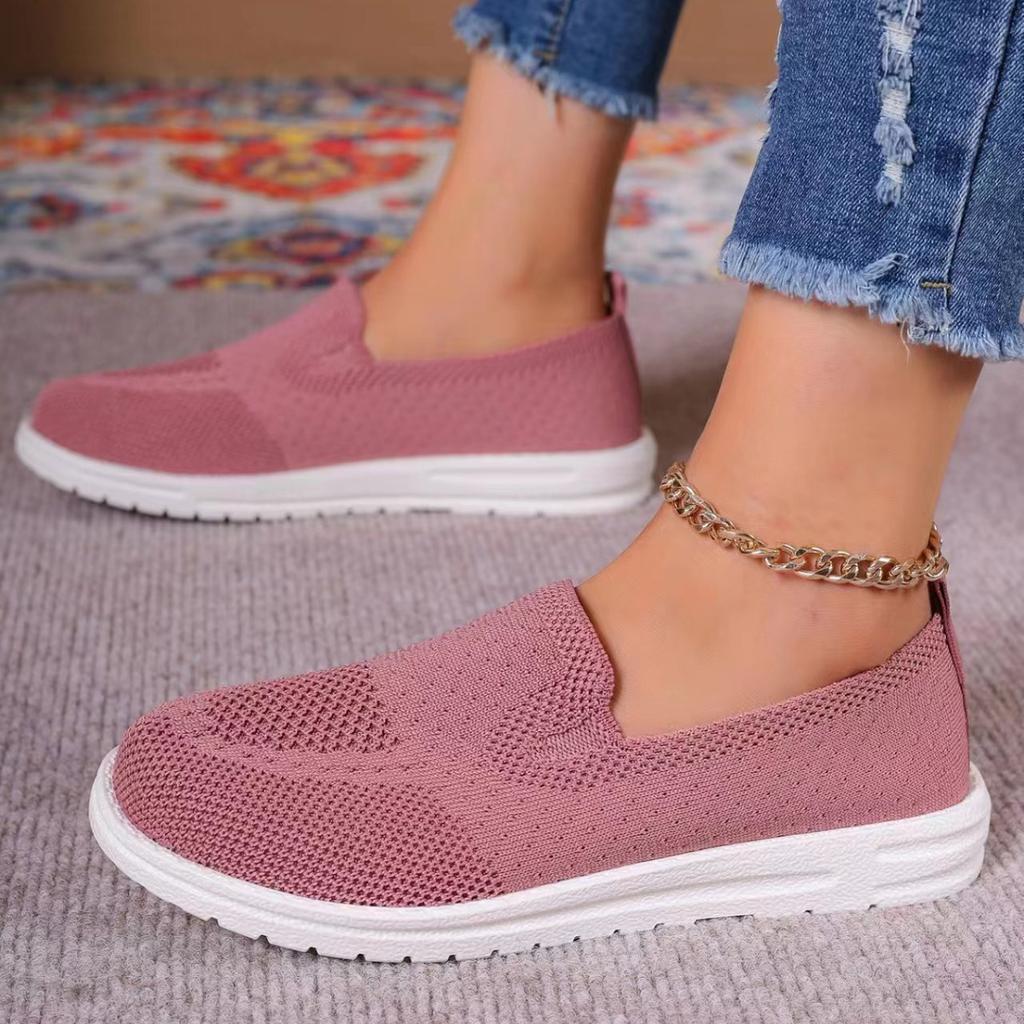 Fashion Women Sneakers Summer Solid Color Fashion Shoes for Women Mesh Breathable Casual Sneakers Comfortable Flat Walking Loafers
