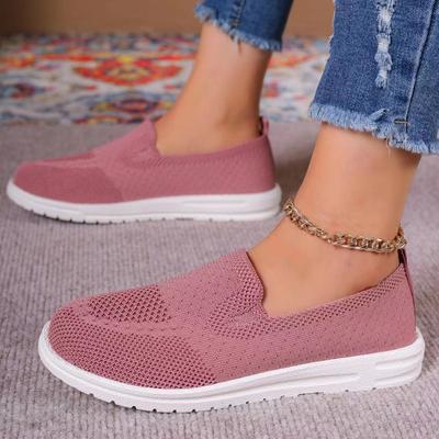 Women Sneakers Summer Solid Color Fashion Shoes for Women Mesh Breathable Casual Sneakers Comfortable Flat Walking Loafers