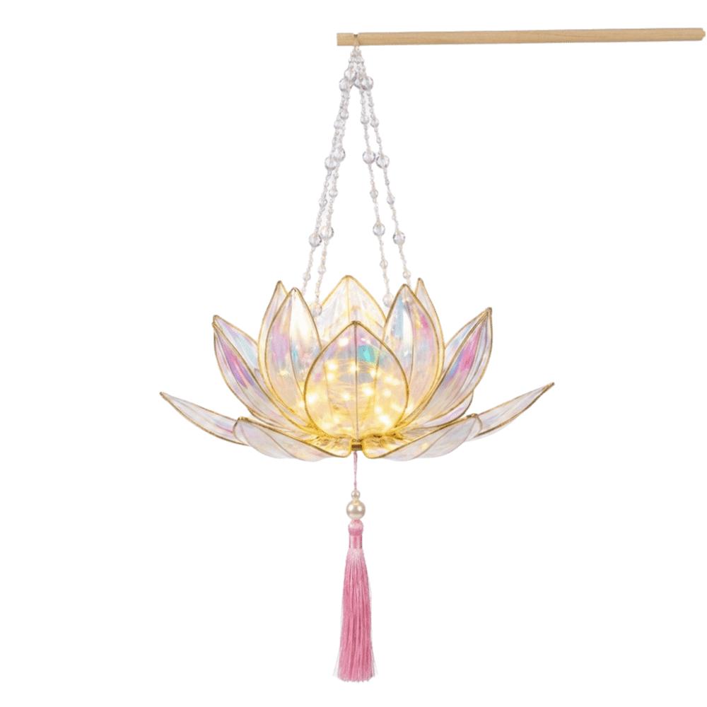 3D Twisted Stick Lotus Flower Lantern Luminous Handheld Lantern  Traditional Decor