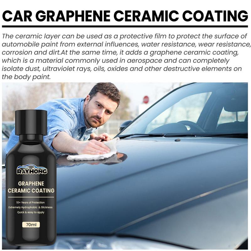 Graphene Ceramic Coating 70ml Advanced Car Protection Anti-Scratch High Gloss Hydrophobicity Supplies for Motorcycle Auto
