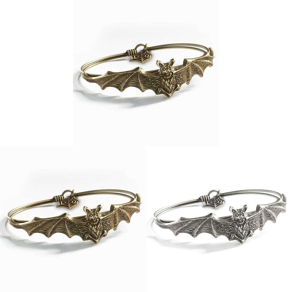 Gothic Bat Bracelet Alloy Jewelry Punk Style Unisex Accessory For Halloween
