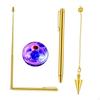 Ensemble de baguettes de sourcier en cuivre rétractable portable pratique pendule paranormal pendentif fortune
