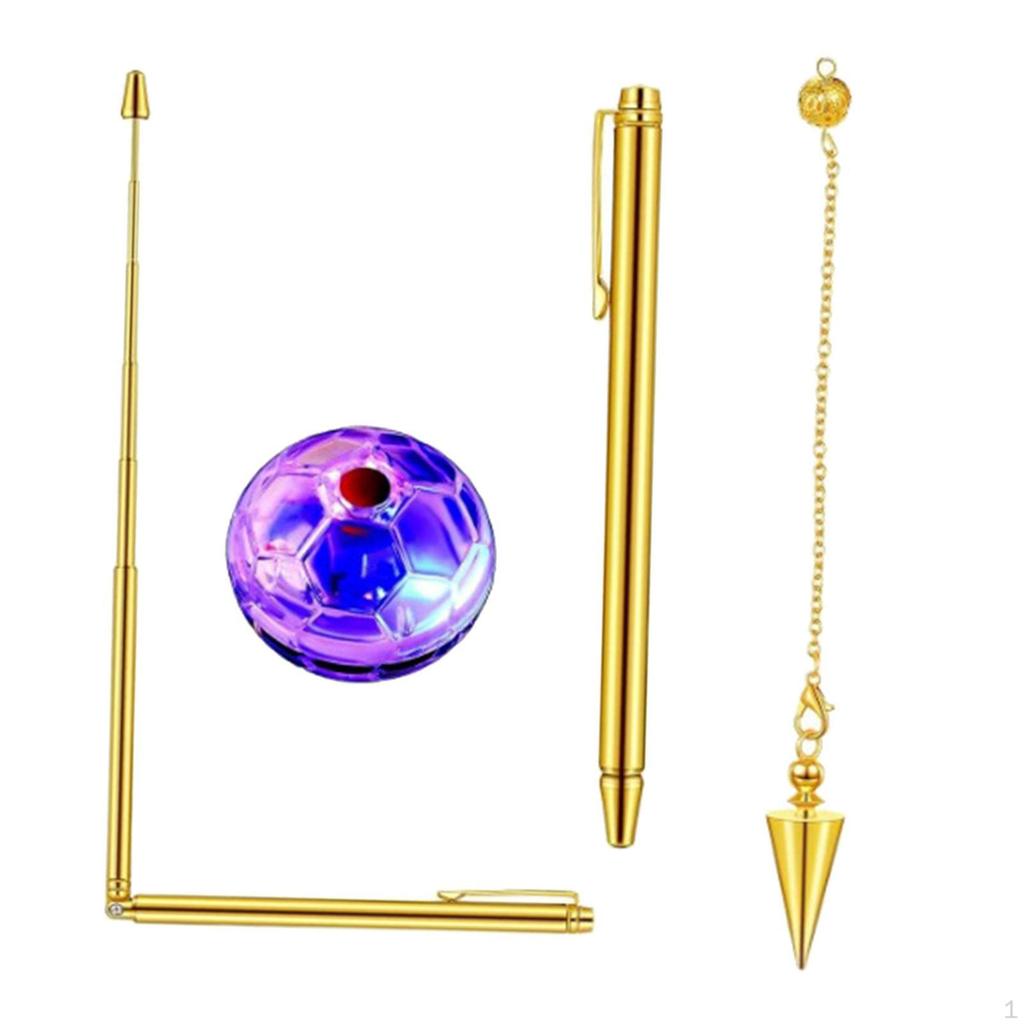 Ensemble de baguettes de sourcier en cuivre rétractable portable pratique pendule paranormal pendentif fortune