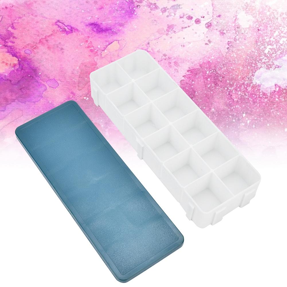 Rubber Cover Palette Box Watercolor Pigment Modulation Box (12 Compartment Joinable)