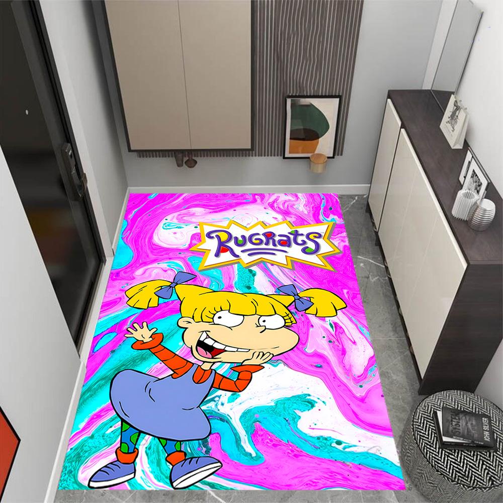 Rugrats: Playtime Chaos Themed Anti-Slip Rugs - Polyester Home Decor, Suitable for Bedrooms, Living Rooms, Doorways, Studios, and Decorations