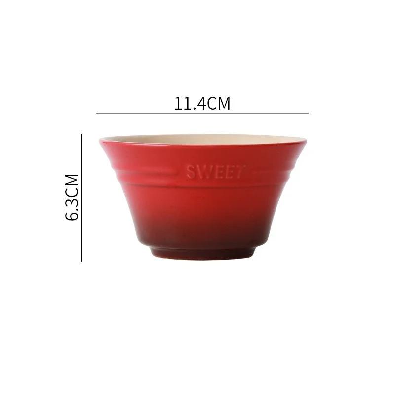 300ML 4.5 Inches Rainbow Gradient color Dishes Fruit Bowl Tableware Ramen Bowls Kitchen Dessert Salad steamed egg bowl Tableware
