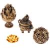 1Pc Retro Alloy Small Lotus Mountain Hollow Out Incense Stick Burner Incense Holder With Cover Home Decoration Crafts